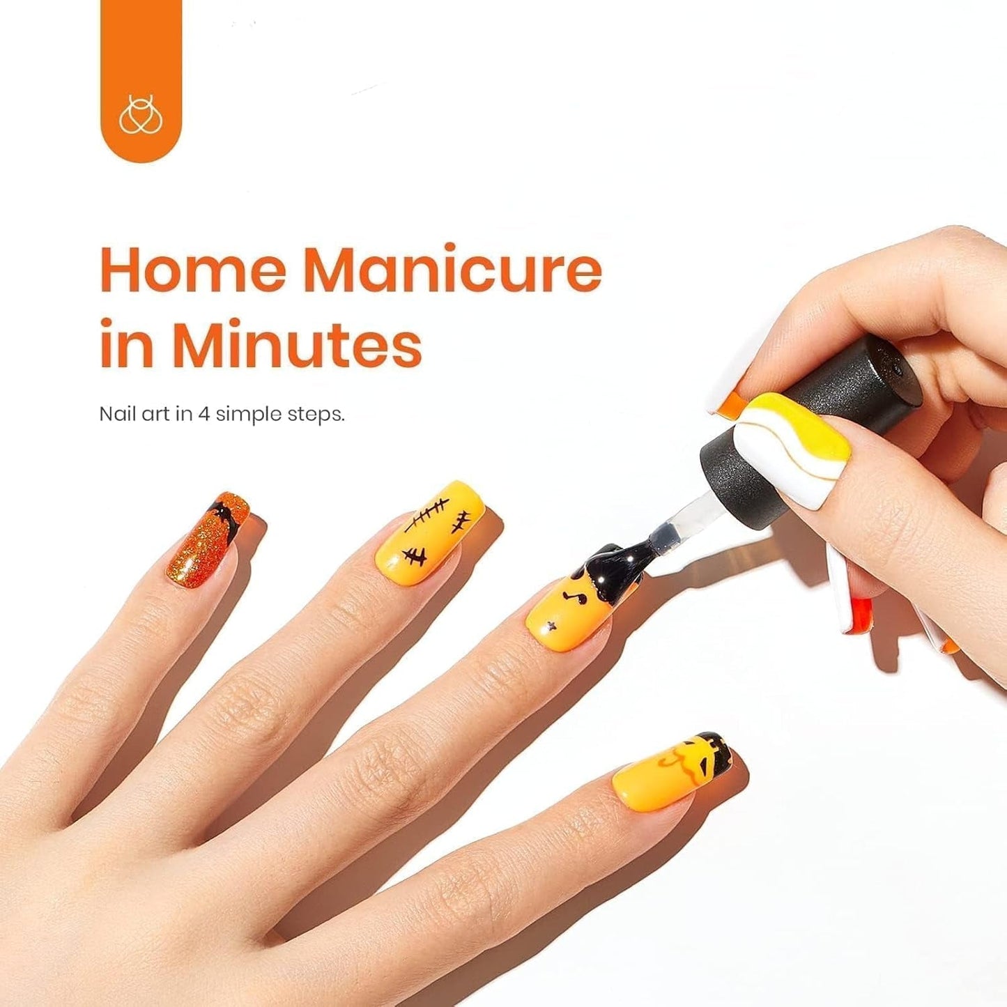 Beetles Orange Gel Nail Polish Set, 6 Colors Yellow White Gold Glitter Gel Nail Polish Kit Fall Winter Nail Gel Polish Soak off Uv LED Lamp Nail Art Design Manicure Gift for Women