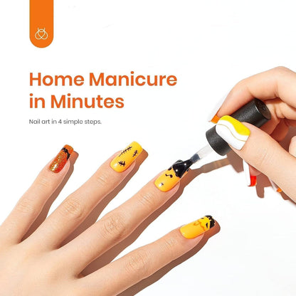 Beetles Orange Gel Nail Polish Set, 6 Colors Yellow White Gold Glitter Gel Nail Polish Kit Fall Winter Nail Gel Polish Soak off Uv LED Lamp Nail Art Design Manicure Gift for Women