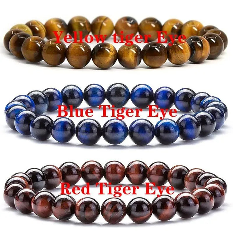 6mm 8mm Natural Stone Chakra Beaded Charm Bracelets Tiger Eye Amethyst Lapis Lazuli Healing Beads Bracelet Women Yoga Jewelry