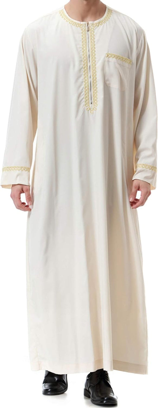 Islamic Mens Clothing Kaftan Maxi-Muslim Male Shirt Long Sleeve Abaya Dubai Cotton…