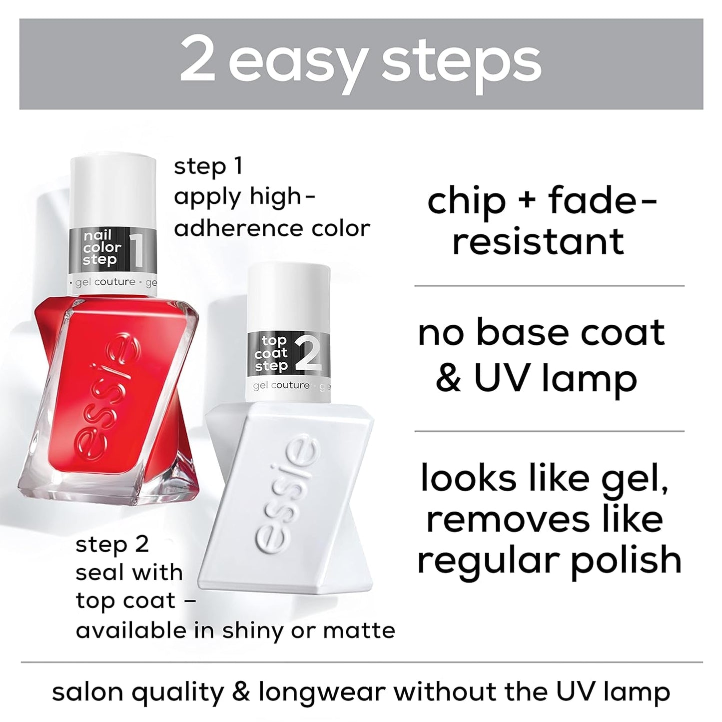 Gel Couture Long-Lasting Nail Polish, 8-Free Vegan, Deep Red, Spiked with Style, 0.46 Fl Oz