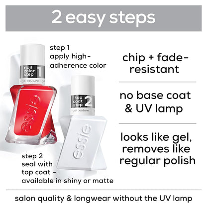 Gel Couture Long-Lasting Nail Polish, 8-Free Vegan, Deep Red, Spiked with Style, 0.46 Fl Oz