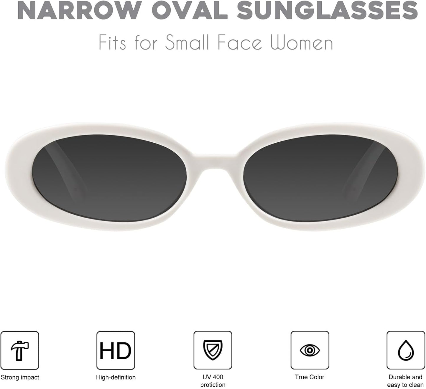 Retro Tiny Oval Sunglasses for Women with Small Face Narrow Style MS52360