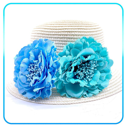 Hair Flower Clips Brooch Boutique Hair Accessories Bohemia Hairpins for Women Girls (Lake Blue)