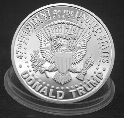 SILVER PLATED Donald J. Trump 2024 President W/Display Case Masters Coins