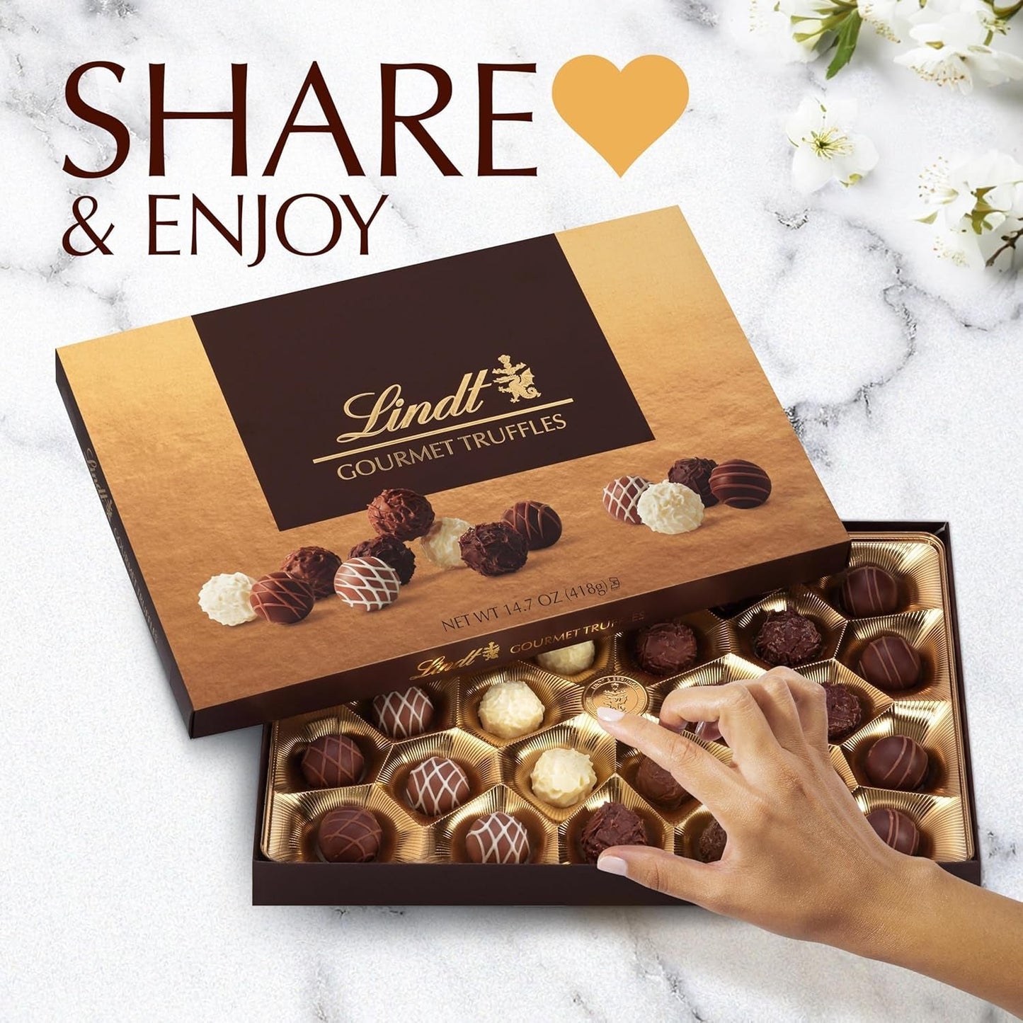 Gourmet Chocolate Truffles Gift Box, Easter Chocolate Candy, 26 Count, 14.7 Oz. Box