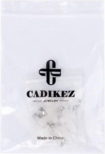 12PCS Natural Stone Cross Pendant, Healing Crystal Quartz Chakra Reiki Gemstone Pendants Charms Bulk for DIY Necklace Jewelry Making