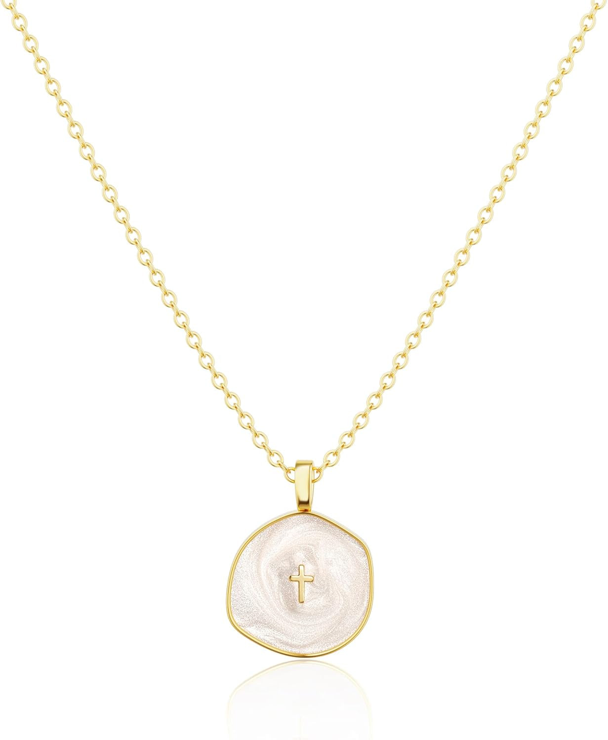 Cross Necklace for Women-Dainty Simple 14K Gold Plated Cross Pendant Cute Necklaces for Women Jewelry - WORLD TIME VISITS