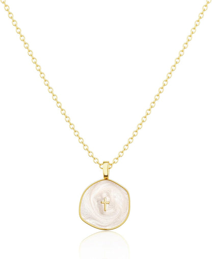 Cross Necklace for Women-Dainty Simple 14K Gold Plated Cross Pendant Cute Necklaces for Women Jewelry - WORLD TIME VISITS