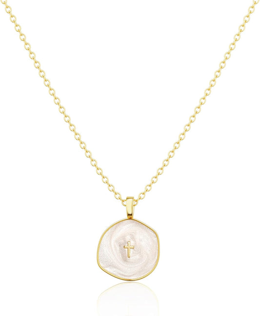 Cross Necklace for Women-Dainty Simple 14K Gold Plated Cross Pendant Cute Necklaces for Women Jewelry - WORLD TIME VISITS