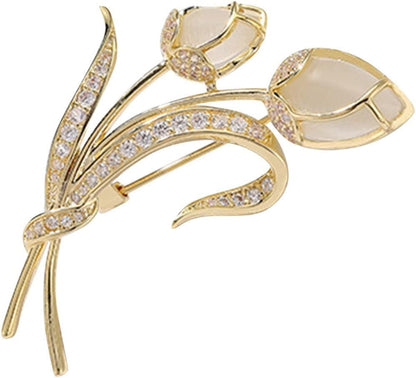 Brooches Jewelry Gift for Women Girls Temperament Fashion Elegant Artificial Flower Rhinestone Natural Stone Brooch Pin Brooch Wedding Brooch Jewelry Pin Breastpin Rhinestone Xmas Gifts Pins Brooches