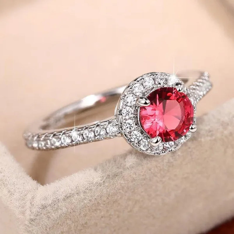 Bridal Engagement Rings Proposal Gift Blue Sapphire Cubic Zirconia Rings for Women Wedding Ring Accessories