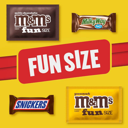 M&M'S, SNICKERS & MILKY WAY Fun Size Chocolate Candy Variety Pack, Party Size, 19.2 Oz Bulk Bag
