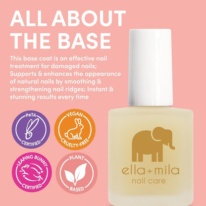 "All about the Base - Coat Nail Polish - Long-Lasting Ridge Filler Base Coat - Nail Care That Helps Smooth & Fill Natural Nails (0.45 Fl Oz) - WORLD TIME VISITS