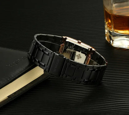 Relogio Masculino WWOOR top brand luxury stainless steel black gold men's square watch men's waterproof quartz wrist watch men