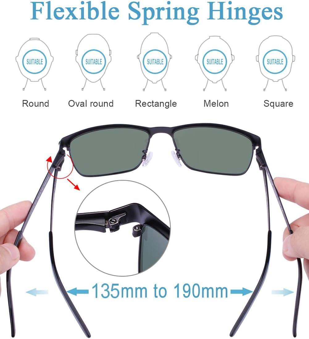 Metal Mens Sunglasses Polarized UV400 Protection for Driving Fishing Hiking Golf Everyday Use CA5225
