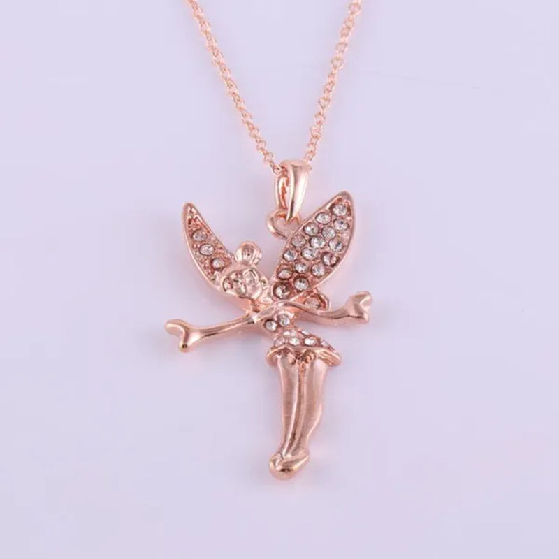 Exquisite Fashion Lovely Dancing Little Angel Pendant Necklace Women'S Zircon Exquisite Necklace Cartoon Jewelry Accessories Birthday Party Anniversary Gift