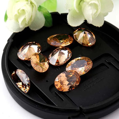 1Pcs 10X14Mm Oval CUT Cubic Zircon AAA Quality Pointed Bottom Loose Gemstones DIY Jewelry Making Decors 5 Colors