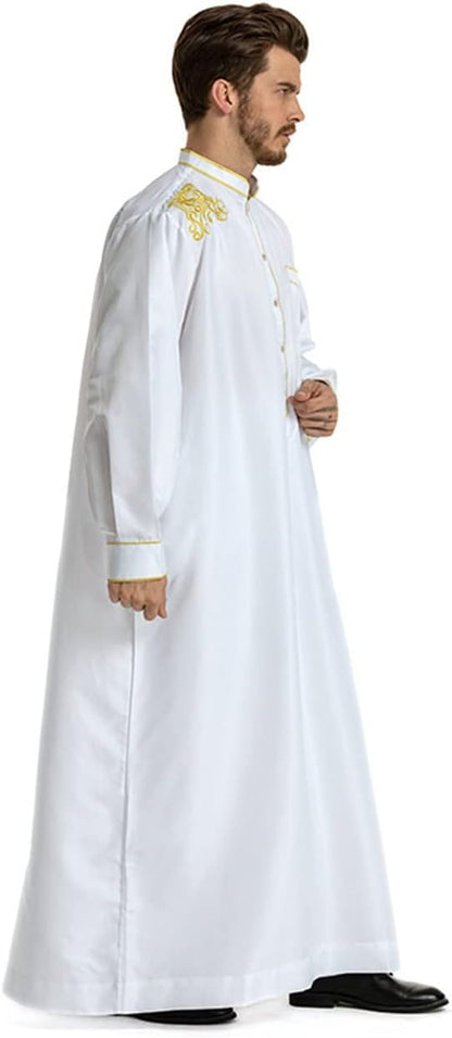 Muslim Islamic Pakistan Dubai Abaya Thobe Middle East Style Embroidered Men'S Clothing S-XXXL