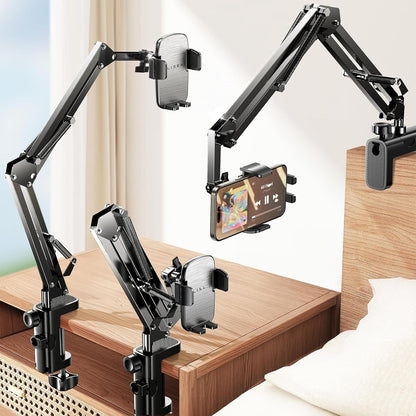 for Gooseneck Phone Holder for Bed Desk [3Rd Upgrade] Cell Phone Stand for Desk Bed Iphone Holder Laying Down,Flexible Arm Clamp Clip Phone Mount Stand for Filming Fits Iphone 15 Max,Silver - WORLD TIME VISITS