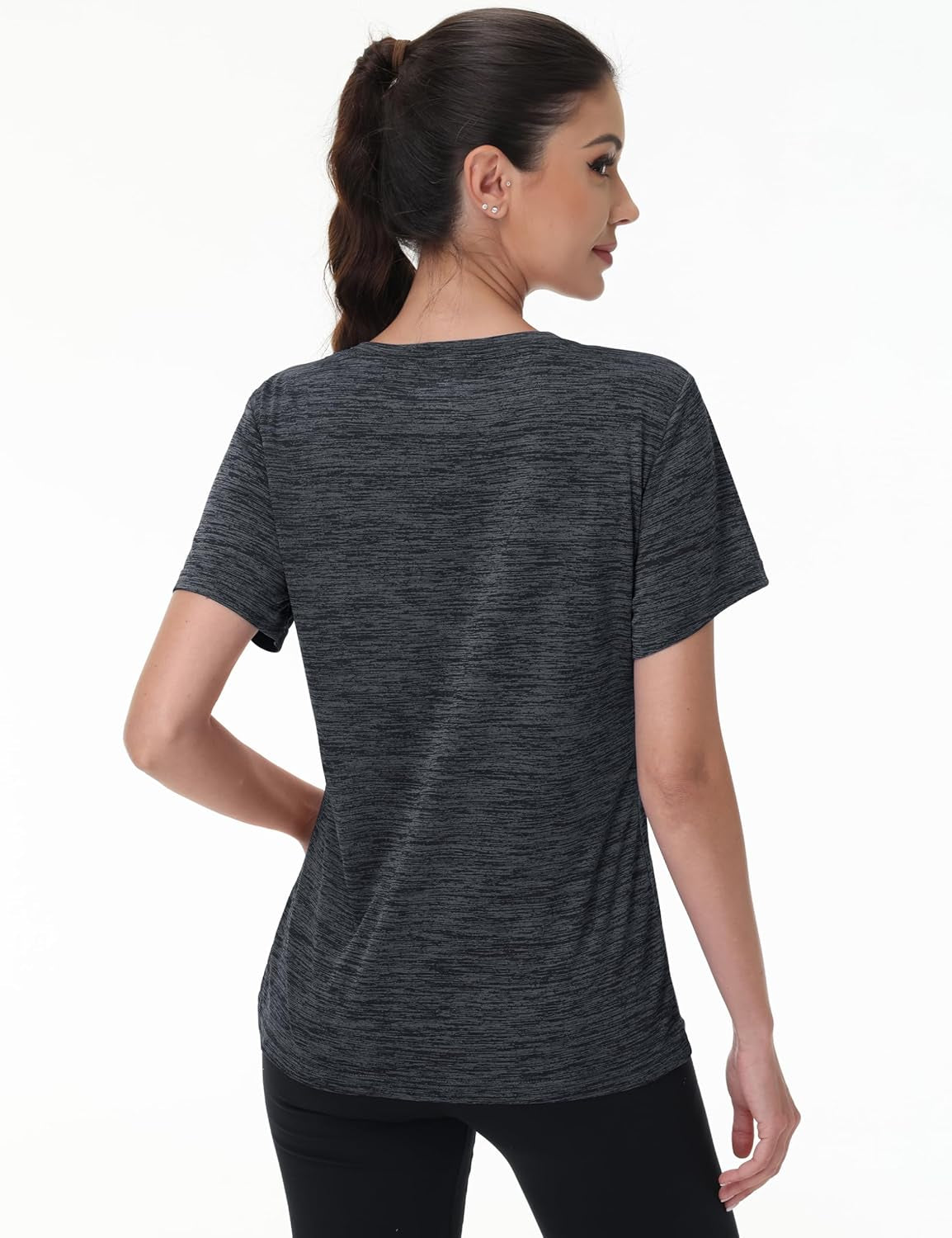 Women'S Workout Shirts Crewneck Short Sleeve Moisture Wicking Lightweight Tops for Gym Athletic Sports - WORLD TIME VISITS