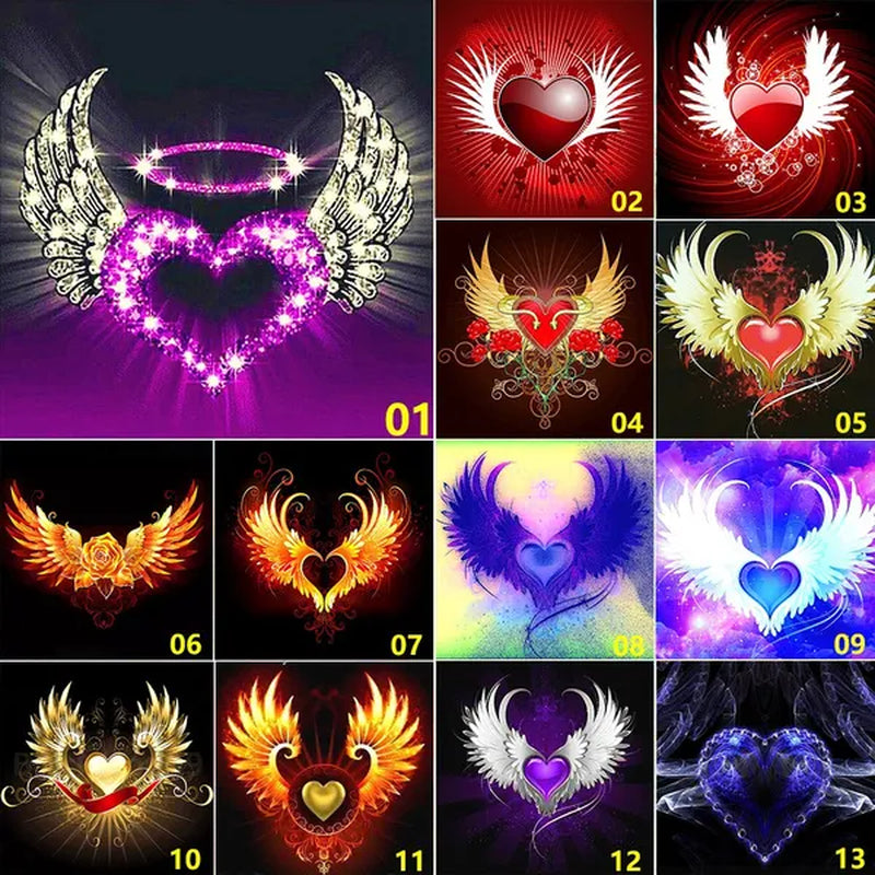DIY 5D Diamond Painting Heart Full Drill with Number Kits Home Decor Wall Painting the Gift Arts and Crafts for Adults,Teenagers,The Old