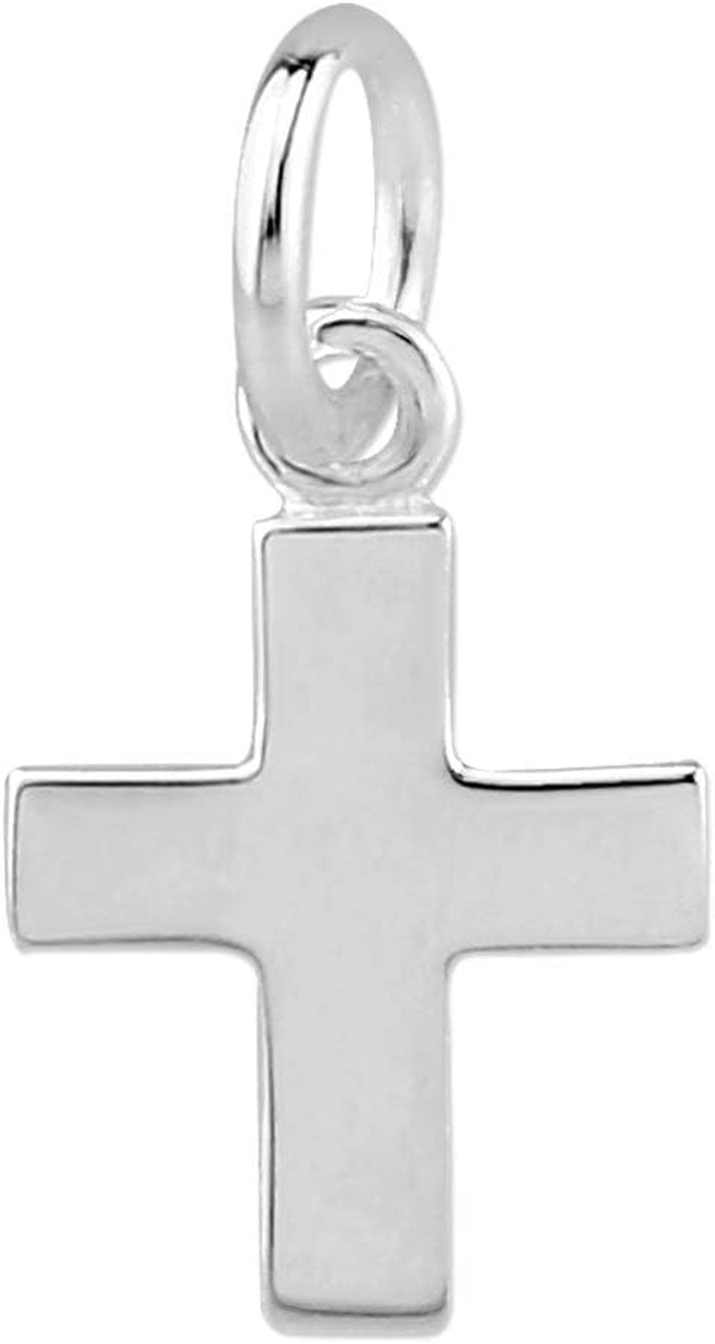 925 Sterling Silver Cross Charm, Mini Cross Charm Pendant for Necklace, Bracelet, Jewelry, High Polished Silver Cross Pendant - WORLD TIME VISITS