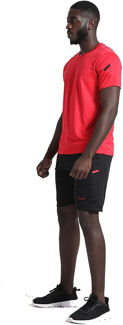 Men'S Workout Clothes Athletic Shorts Shirt Set 3 Pack Basketball Football Training Running Gym Christmas Gifts