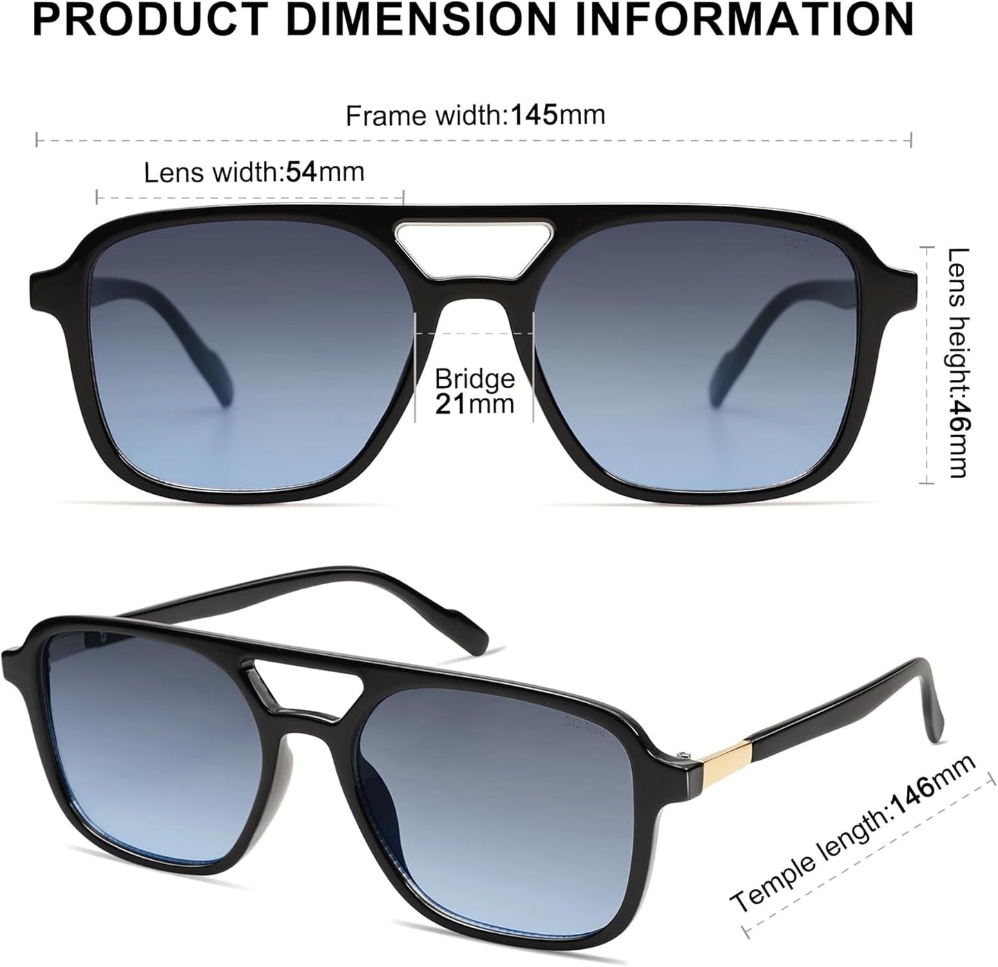 Retro Aviator Sunglasses for Women Men,Trendy Rectangle Womens Mens Shades Sun Glasses SJ2202
