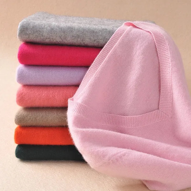 Plus Size S-XXXL Women Wool Pure Cashmere Sweater Pull Femme Long Sleeve Women Knitting Sweaters Pullovers 18 Colors - WORLD TIME VISITS