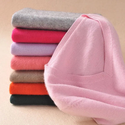 Plus Size S-XXXL Women Wool Pure Cashmere Sweater Pull Femme Long Sleeve Women Knitting Sweaters Pullovers 18 Colors - WORLD TIME VISITS