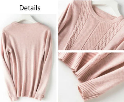 NEW 4 Colors Women Wool Pure Cashmere Sweater Fashion O-neck Soft Woman Female Warm Pull Pullovers Sweaters Plus Size S-XXL