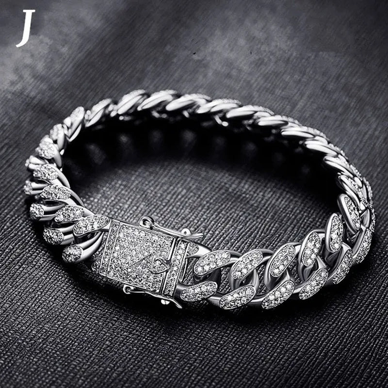Men's Bracelet Hip Hop Fashion Bracelet Gold/Silver Bracelet Byzantine Chain Cuban Bracelet Festive Birthday Gift 1 Piece (8inch)