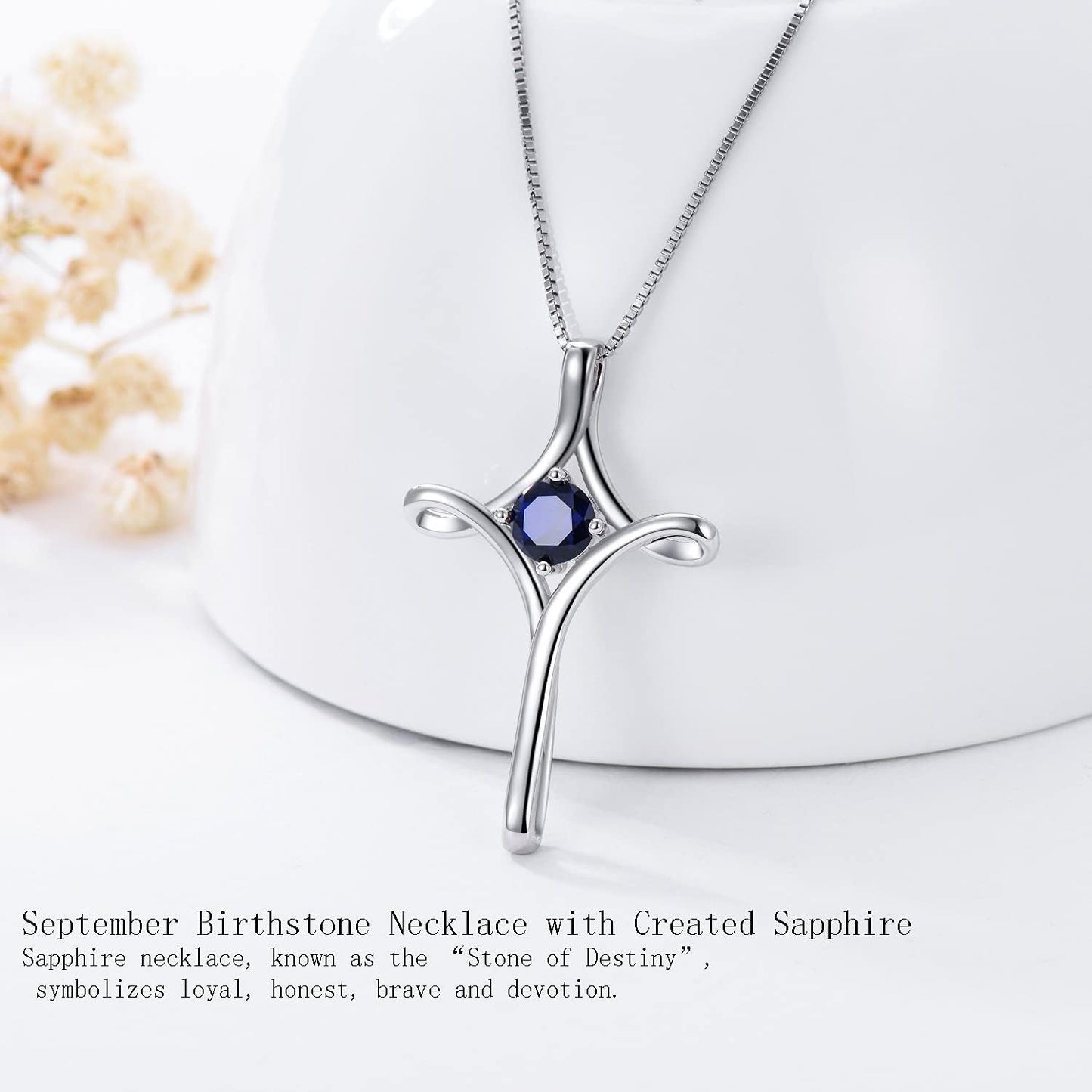 Mother'S Day Gifts for Mom Cross Necklaces for Women Sterling Silver Faith Cross Pendant Necklace with Birthstone Christmas Birthday Jewelry Gifts for Women Girls