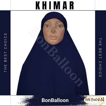 Dark Blue Extra Long 42 Khimar Amira Hijab Hejab Abaya Niqab Burqa Burkas Veil Eid Islamic Modest Muslim Islam Face Cover Dress Clothing Muslim Women Abaya Jilbab Prayer Overhead, Black