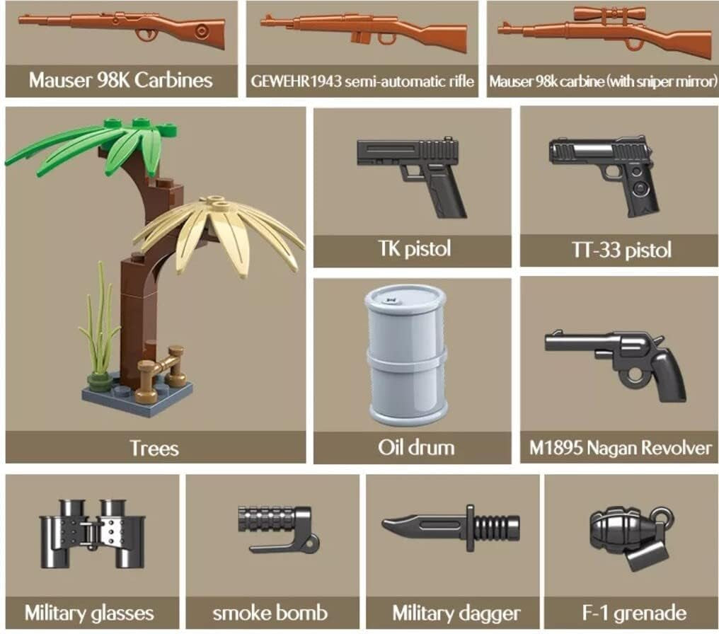 Military Themed WW2 Building Blocks Tank Sets for World War 2 Brick Building Enthusiats (BT-7 Tank)