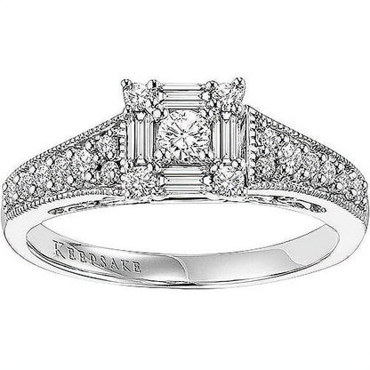 1/2 Carat T.W. Diamond "Sincerity" Women'S Engagement Ring in 10K White Gold by