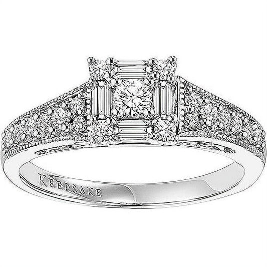 1/2 Carat T.W. Diamond "Sincerity" Women'S Engagement Ring in 10K White Gold by