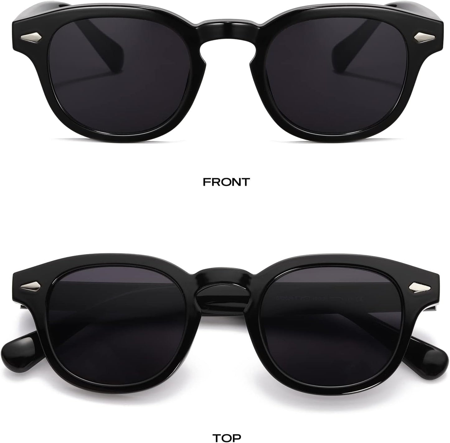 Unisex Vintage Retro round Style Tinted Sunglasses for Men Women Fashion Circle Sun Glasses 46Mm