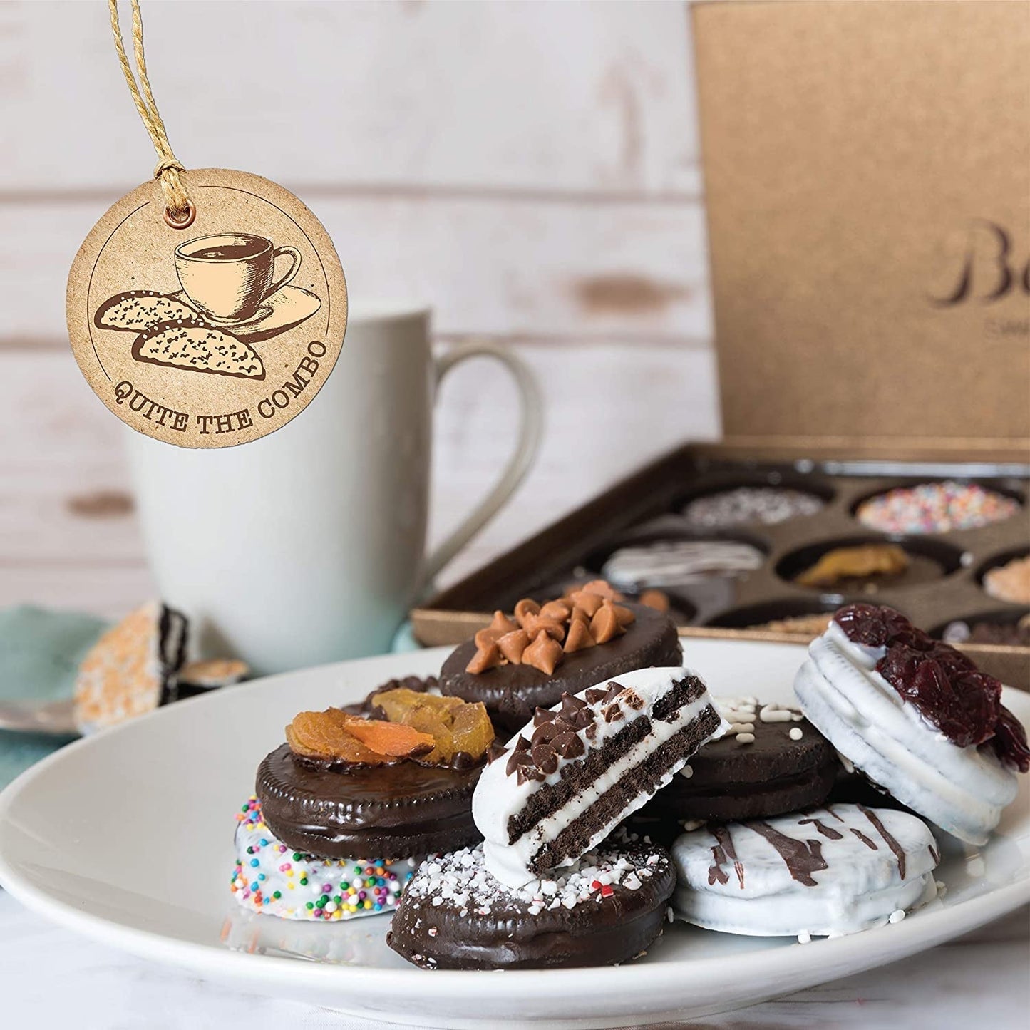 Fathers Day Gift Basket, 12 Gourmet Cookies, Chocolate Candy Biscotti Gift Box, Prime Gifts for Dad Son Grandpa Men, Father’S Snack Food Delivery Ideas, Assorted Cookies Baskets