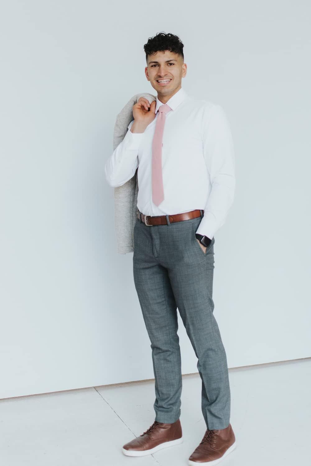 Men'S Skinny Tie, Cotton Wool Linen Necktie, Great for Weddings, Groom, Groomsmen, Missions, Dances, Gifts.