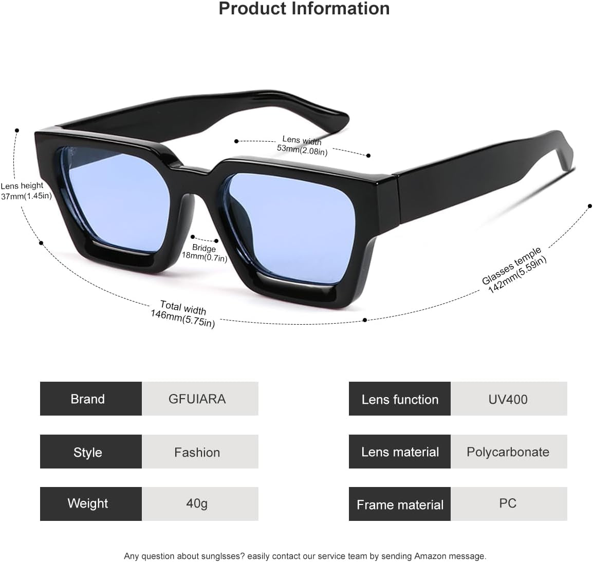 Trendy Square Sunglasses for Men Women Fashion Thick Rectangle Sun Glasses UV Protection Shades Designer Style