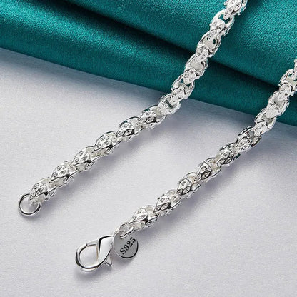 925 Sterling Silver Faucet Beaded Necklace Silver Chain for Woman Men Wedding Engagement Party Jewelry