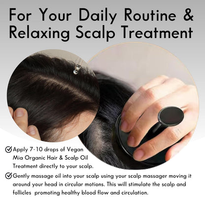USDA Organic Rosemary Oil for Hair Growth with Castor Oil & More - Scalp Oil Treatment & Intense Nourishment to Get Healthier, Thicker & Shiny Hair Naturally, 1 Fl Oz Bottle