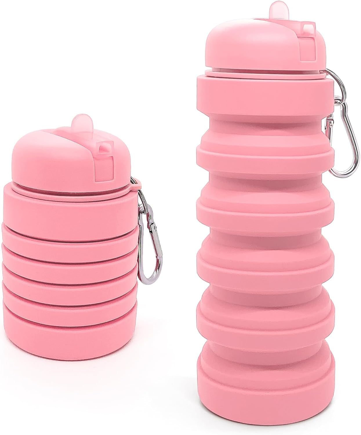 Collapsible Water Bottle 20Oz, Travel Portable Sport Water Bottle, Silicone Reusable Leakproof Foldable Water Bottles for Gym Camping Outdoor Hiking, BPA Free - WORLD TIME VISITS