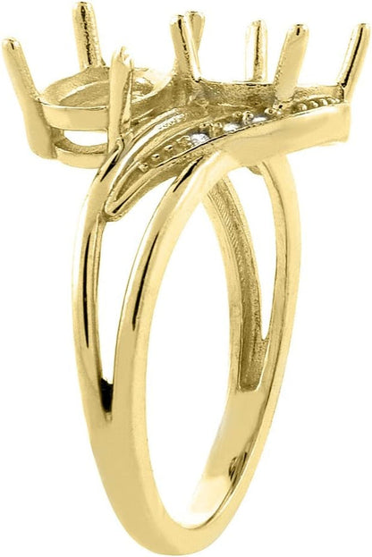 10K Yellow Gold Diamond HQ Ruby & Enhanced Ruby 2-Stone Ring Oval 8X6Mm, Sizes 5 - 10