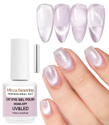 15Ml Cat Eye Gel Nail Polish Bright Purple UV Soak off 9D Wide Magnetic Gel Polish Enamel Lacquer Glitter Velvet Nail Art Varnish (Violet) - WORLD TIME VISITS