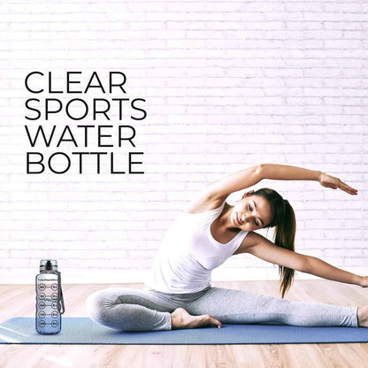 50Oz Sport Water Bottle - Best for High Capacity Hydration - Clear Tritan Plastic, BPA Free, Flip Top, Leak Proof Lid, Re-Design Lid, New Strainer, Strong Reusable 50 Oz Clear Sports Water Bottle