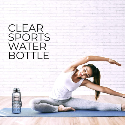 50Oz Sport Water Bottle - Best for High Capacity Hydration - Clear Tritan Plastic, BPA Free, Flip Top, Leak Proof Lid, Re-Design Lid, New Strainer, Strong Reusable 50 Oz Clear Sports Water Bottle