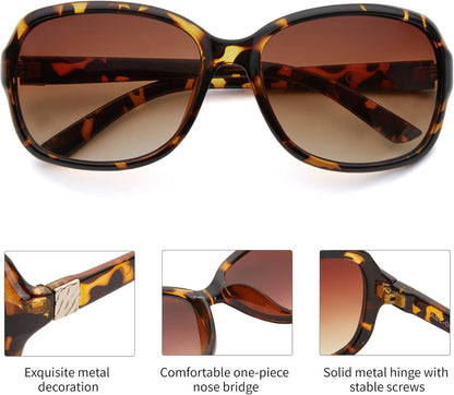 2 Pack Classic Vintage Sunglasses for Women Men,Fashion Sun Shades Glasses with UV400 Protection